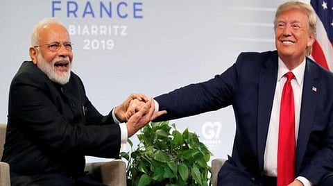 பிரான்ஸில் நடந்த ஜி7 மாநாட்டில் அதிபர் ட்ரம்புடன், பிரதமர் மோடி : கோப்புப்படம்
