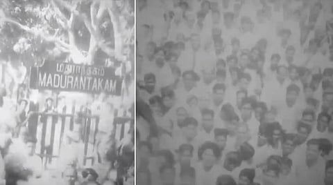 காந்தியின் அஸ்திக்கு தமிழக மக்கள் இறுதி அஞ்சலி செலுத்தும் அரிய வீடியோ: 71 ஆண்டுகள் கழித்து கிடைத்தது