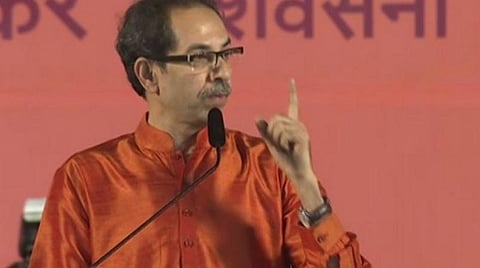 மும்பையில் நடந்த நிகழ்ச்சியில் சிவசேனா தலைவர் உத்தவ் தாக்கரே பேசிய காட்சி : படம் ஏஎன்ஐ