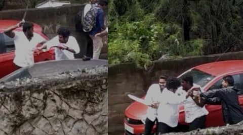 சக மாணவரை அரிவாளால் வெட்டும் சட்டக்கல்லூரி மாணவர்: வலைதளத்தில் வைரலாகும் காணொலி