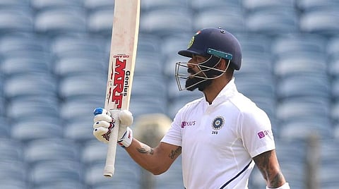 டெஸ்ட் அரங்கில் 26-வது சதம் அடித்த மகிழ்ச்சியில் விராட் கோல : படம் உதவி ட்விட்டர்