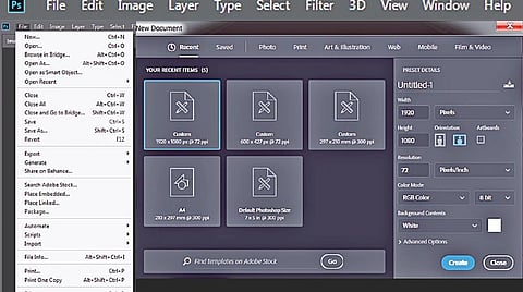 போட்டோஷாப் - (Menu) பட்டியல் அறிமுகம்