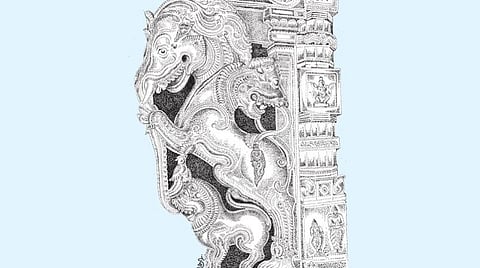 சித்திரப் பேச்சு: யாளி, சிம்மம் இணைந்த தூண்சிற்பம்