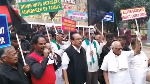 டெல்லியில் நடைபெற்ற போராட்டத்தில் வைகோ