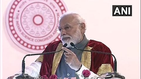 பெங்களூரு அறிவியல் மாநாட்டைத் தொடங்கி வைத்து பிரதமர் மோடி பேசிய காட்சி : படம் |ஏஎன்ஐ.