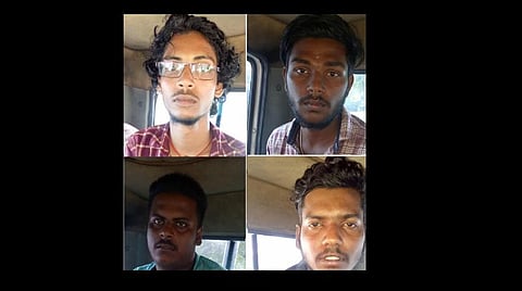 இடமிருந்து வலமாக: புருஷோத்தமன், அன்பரசன், வசந்த் குமார், தினேஷ்