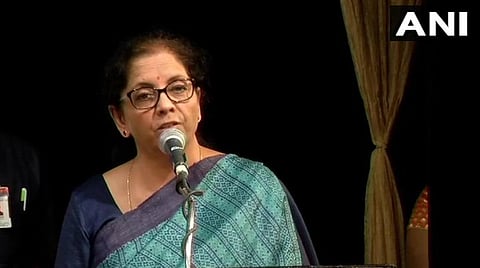 சென்னையில் நடந்த நிகழ்ச்சியில் பங்கேற்றுப் பேசிய நிதியமைச்சர் நிர்மலா சீதாராமன் : படம் ஏஎன்ஐ