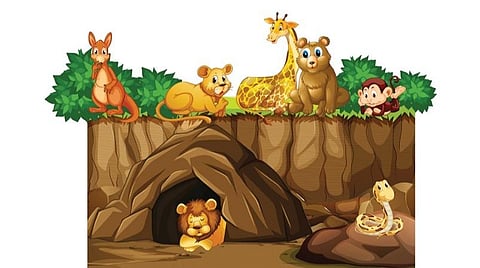 கதை: சிங்கத்தை ஓட வைத்த குரங்கு