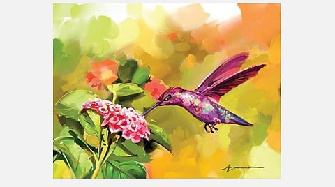 உனக்குள் ஓர் ஓவியன்-14: பூவை மொய்க்கும் தேன்சிட்டு