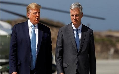 ட்ரம்ப் மற்றும் அமெரிக்க பாதுகாப்பு ஆலோசகர் ராபர்ட் ஓ பிரைன்- கோப்புப் படம்