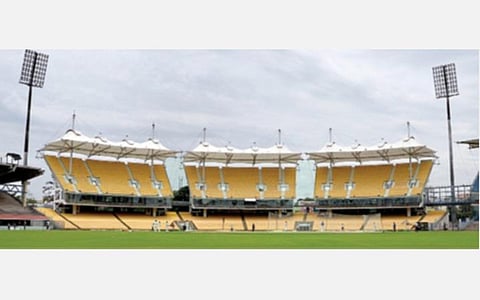 சென்னை சேப்பாக்கம் மைதானத்தில் உள்ள ஐ, ஜே, கே கேலரிகள்.