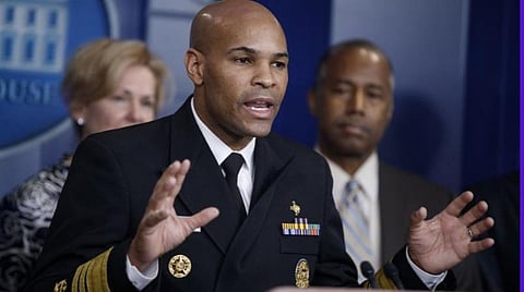 அமெரிக்காவின் சர்ஜன் ஜெனரல் வைஸ் அட்மிரல் மருத்துவர் ஜெரோம் ஆடம்ஸ்: கோப்புப்படம்