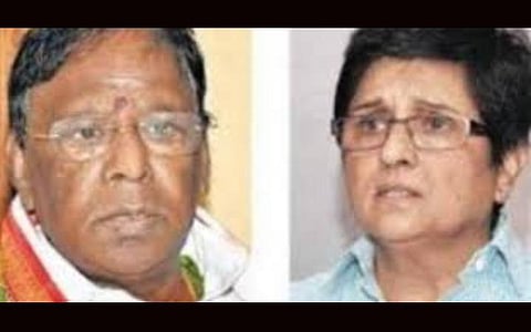 முதல்வர் நாராயணசாமி - கிரண்பேடி: கோப்புப்படம்