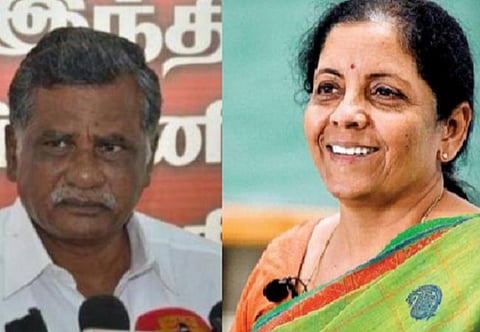 இரா.முத்தரசன் - மத்திய நிதியமைச்சர் நிர்மலா சீதாராமன்