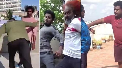 இணையத்தில் வைரலான சண்டைக் கலைஞர்கள் வீட்டிலிருந்தவாறு உருவாக்கியுள்ள சண்டைக்காட்சி