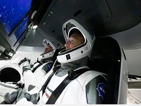 ஸ்பேஸ்எக்ஸ் ராக்கெட்டின் மூலம் விண்ணுக்கு புறப்பட்ட அமெரிக்க நாசா விண்வெளி வீரர்கள்: படம் ஏஎன்ஐ