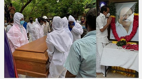 சுகாதாரத்துறை வழிகாட்டுதலுடன் பாதுகாப்பான முறையில் ஜெ.அன்பழகன் உடல் அடக்கம்: தொண்டர்கள் கண்ணீர்