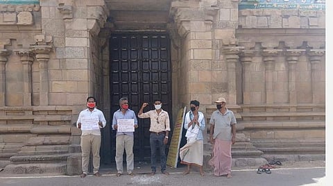 தமிழகத்திலும் கோயில்களைத் திறக்க வேண்டும்: கும்பகோணத்தில் அறப் போராட்டம்
