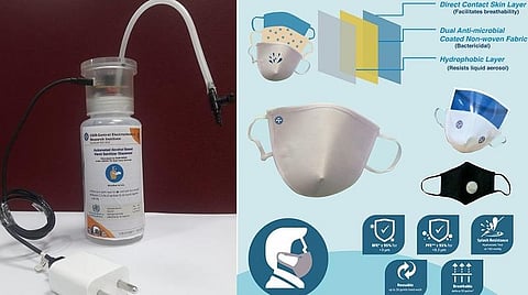 குறைந்த செலவில் தானியங்கி கை சுத்திகரிப்பான், முப்பரிமாண முகக்கவசம்: காரைக்குடி சிக்ரி தயாரிப்பு