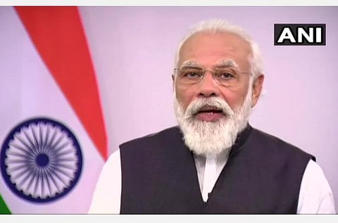 பிரதமர் மோடி காணொலி மூலம் மாநாட்டில் பேசிய காட்சி : படம் | ஏஎன்ஐ.