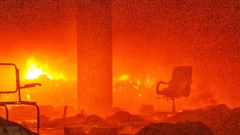 மதுரை நூற்பாலையில் பயங்கர தீ: 5 மணி நேரம் போராடி அணைத்த வீரர்கள்