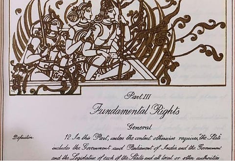 இந்திய அரசியல் சாசனத்தில் ராமர், சீதை, லஷ்மண் படம்: மத்திய அமைச்சர் ரவிசங்கர் பிரசாத் ட்வீட்