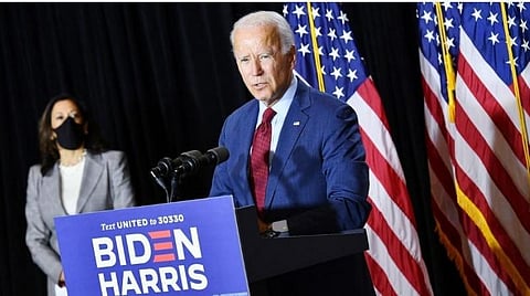 அதிபர் வேட்பாளர் ஜோ பிடன் பேசிய காட்சி :