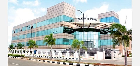 திருச்சி நவல்பட்டில் உள்ள ஐ.டி பார்க்கின் முகப்புத் தோற்றம்.