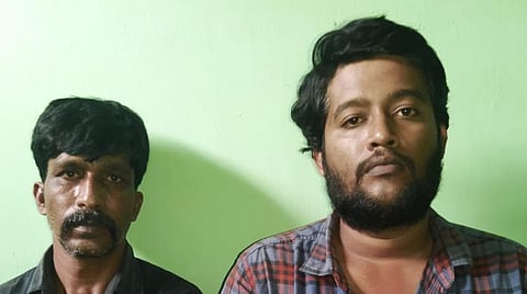 கைதான அப்சான், நாகராஜூ.