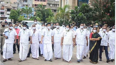 புதிய கல்விக்கொள்கை குறித்த கோரிக்கை ஏற்க மறுப்பு: சட்டப் பேரவையிலிருந்து திமுக வெளிநடப்பு