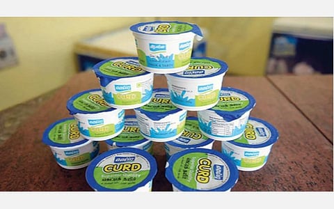 வேலூர் சத்துவாச்சாரியில் உள்ள ஆவினில் புதிதாக விற்பனைக்கு வந்துள்ள தயிர். படம்:வி.எம்.மணிநாதன்.