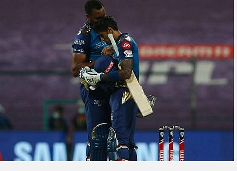 பொலார்ட், சூரியகுமார் யாதவ்.