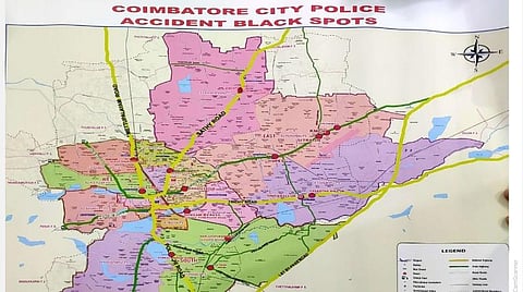 கோவை மாநகரில் அதிக விபத்து ஏற்படும் 15 இடங்களை ‘பிளாக் ஸ்பாட்’ பகுதிகளாக வகைப்படுத்திய காவல்துறையினர்