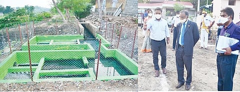 திருநெல்வேலி சிந்துபூந்துறையில் தாமிரபரணி ஆற்றங்கரையில் கழிவுநீர் சுத்திகரிப்பு கட்டமைப்பு பணிகளை தேசிய பசுமை தீர்ப்பாய தென்மண்டல கண்காணிப்பு குழுத் தலைவர் நீதிபதி பி.ஜோதிமணி ஆய்வு செய்தார்.