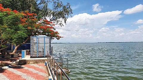 வீராணம் ஏரியின் வடிகால் மதகான விஎன்எஸ்எஸ் வழியாக தண்ணீர் வெளியேற்றப்படுகிறது.