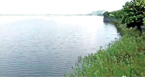 நீர் நிரம்பிய நிலையில் உள்ள மதுராந்தகம் ஏரி.