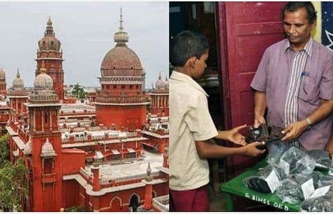 இலவச காலணிகள் கொள்முதல் டெண்டர் நடைமுறையை எதிர்த்து வழக்கு: தமிழக அரசுக்கு உயர் நீதிமன்றம் நோட்டீஸ்