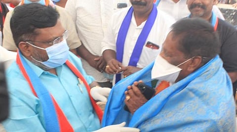 போராட்டத்திற்கு ஆதரவு தெரிவித்த திருமாவளவன்.