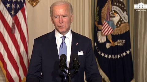 அமெரிக்க அதிபர் ஜோ பைடன் நிருபர்களுக்கு அளித்த பேட்டி: படம் ஏஎன்ஐ