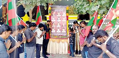மொழிப்போர் தியாகிகளுக்கு வீரவணக்கம் செலுத்தும் நிகழ்ச்சி திருநெல்வேலியில் நடைபெற்றது.
