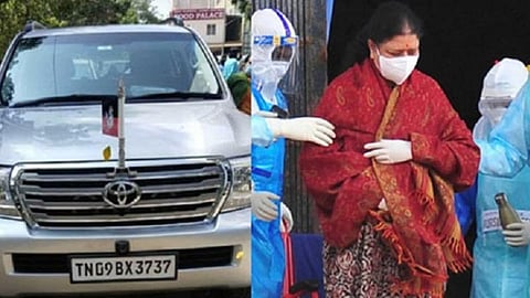 சசிகலா காரில் அதிமுக கொடியை பயன்படுத்தக் கூடாது: தமிழக டிஜிபியிடம் அமைச்சர்கள், அதிமுக நிர்வாகிகள் புகார்