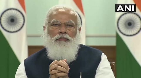 நிதிஆயோக் கூட்டத்தில் பிரதமர் மோடி பேசிய காட்சி : படம் ஏஎன்ஐ