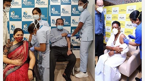 வைகோ, ஓபிஎஸ், குஷ்பு கோவிட் தடுப்பூசி போட்டுக்கொண்டனர்