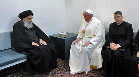 இராக்கில் போப் பிரான்சிஸ்: ஷியா மூத்த தலைவருடன் சந்திப்பு