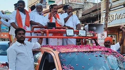 காரைக்குடியில் தேர்தல் பிரச்சாரத்தை தொடங்கிய பாஜக மூத்த தலைவர் எச்.ராஜா.