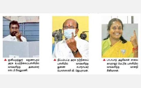 சொந்த ஊரில் வாக்களித்த வேட்பாளர்கள்