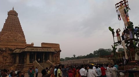 தஞ்சாவூர் பெரிய கோயிலில் சித்திரைத் திருவிழா தொடக்கம்; தேரோட்டம் ரத்து