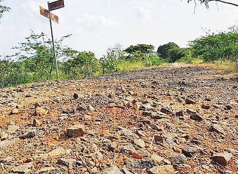 போக்குவரத்துக்கு பயனற்ற நிலையில் உள்ள கொள்ளிடக்கரை சாலை.