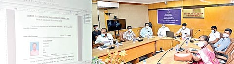 தி.மலை மாவட்ட ஆட்சியர் அலுவலத்தில் வாக்கு எண்ணும் பணியில் ஈடுபட உள்ளவர்களுக்கான பணி ஒதுக்கீடு ஆட்சியர் சந்தீப் நந்தூரி முன்னிலையில் கணினி குலுக்கல் முறையில் நடைபெற்றது.