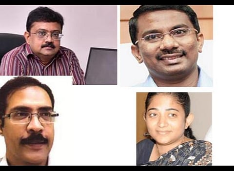 ஐஏஎஸ் அதிகாரிகள் உதயச்சந்திரன், உமாநாத், சண்முகம், அனு ஜார்ஜ்.
